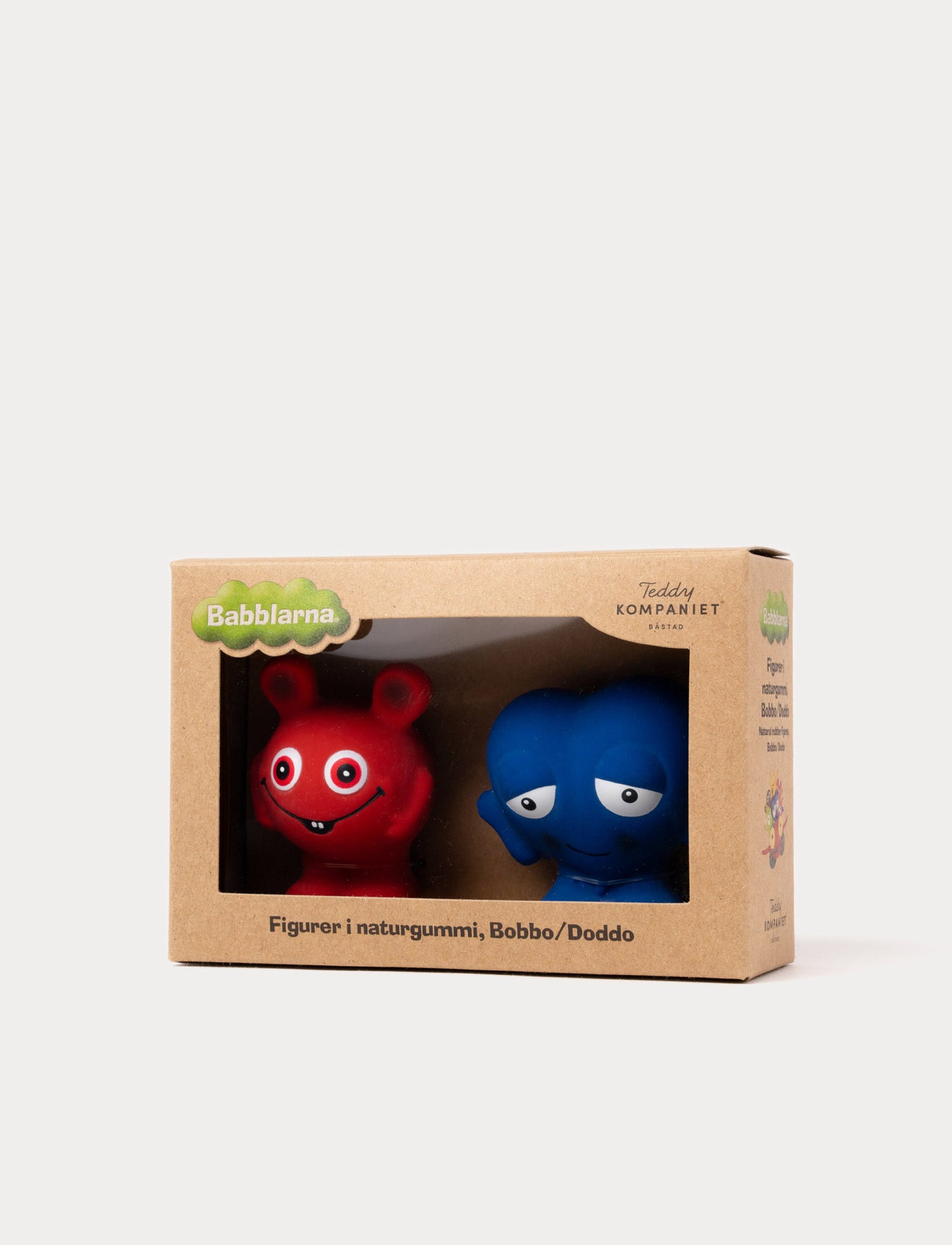 Soft, easy-to-grip figures made from natural rubber, featuring simple, eco-friendly designs in bright colors.