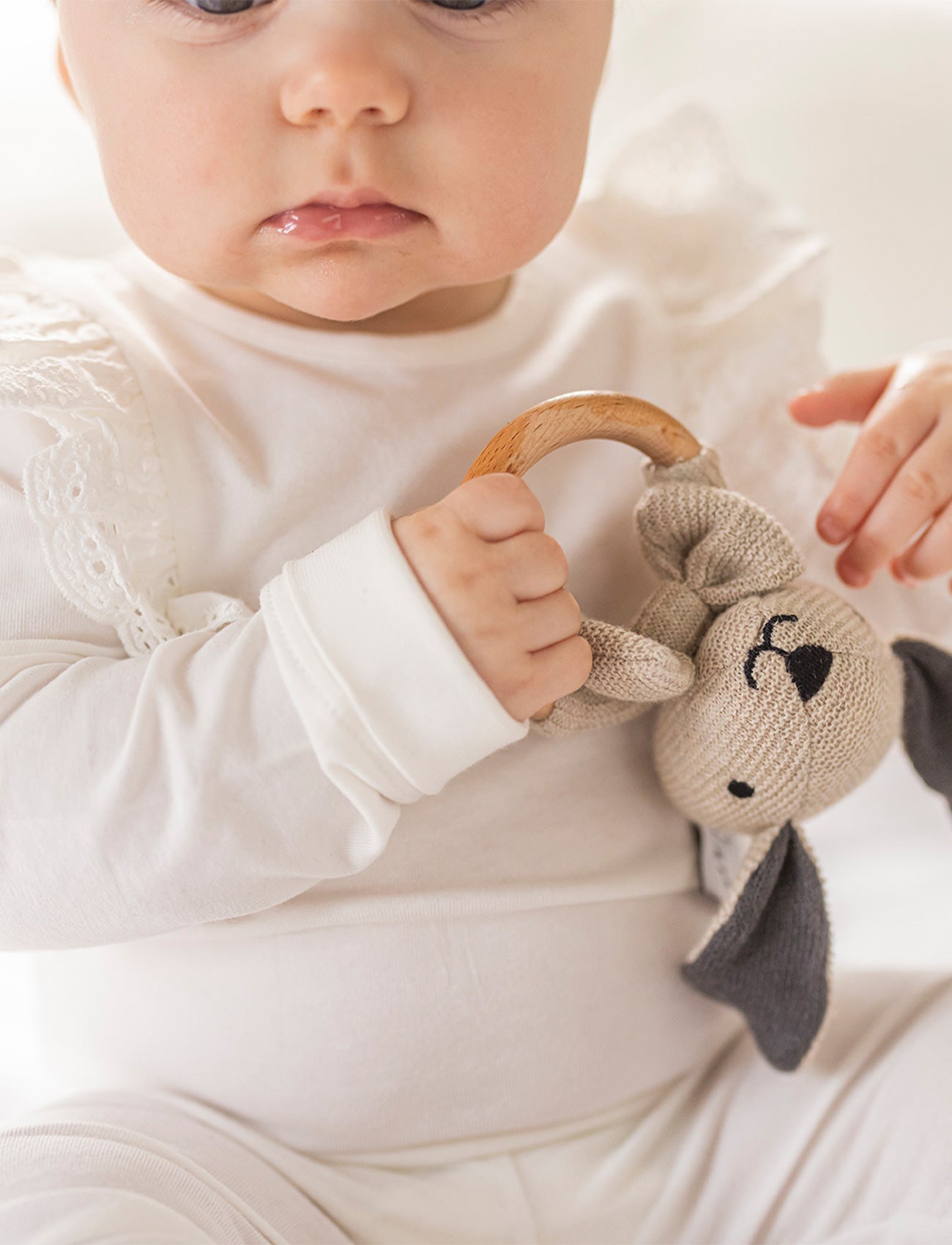 Image of Teddy Baby, Rattle, Dog, Knitted