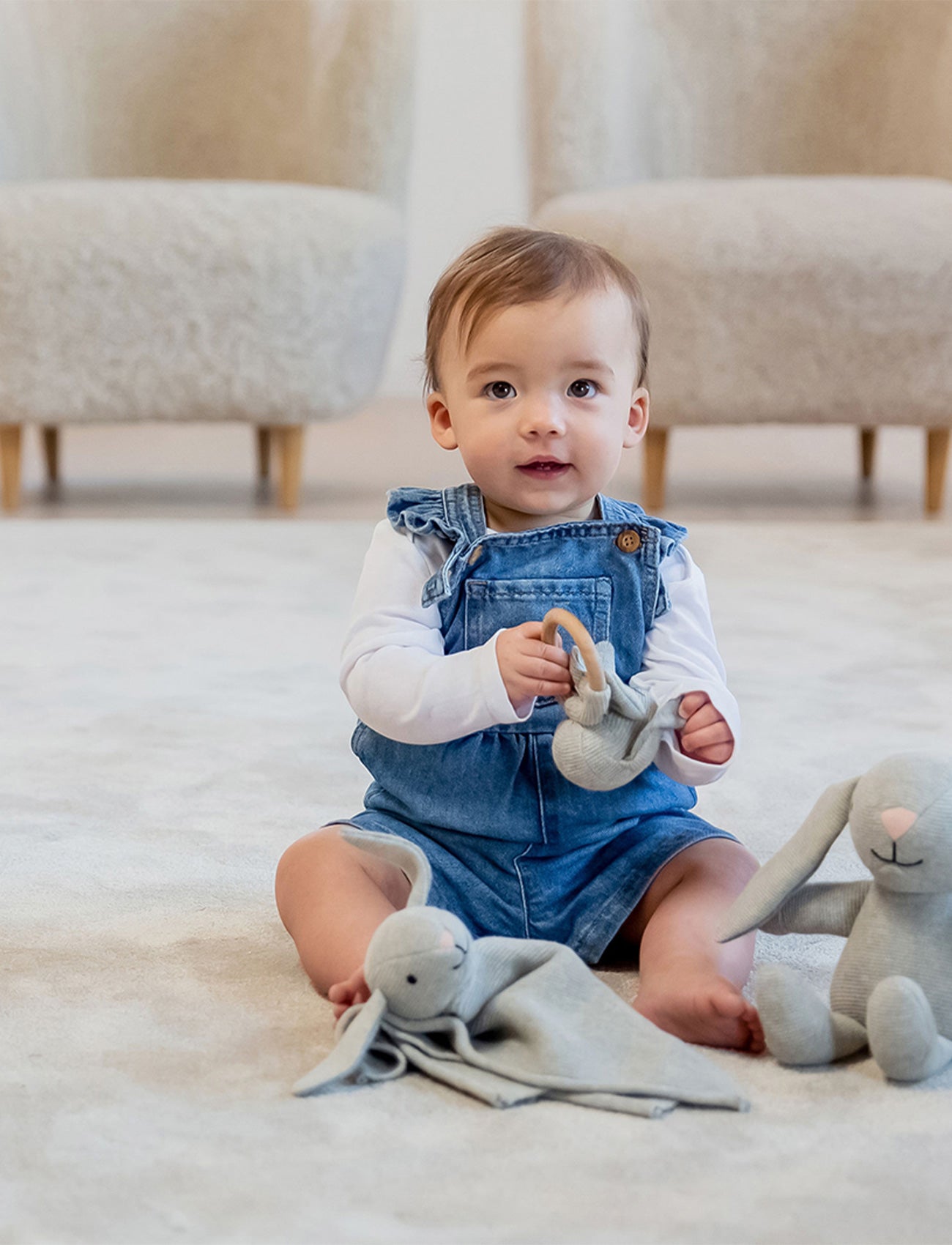 Teddy Baby, Snuttefilt, Kanin, stickad