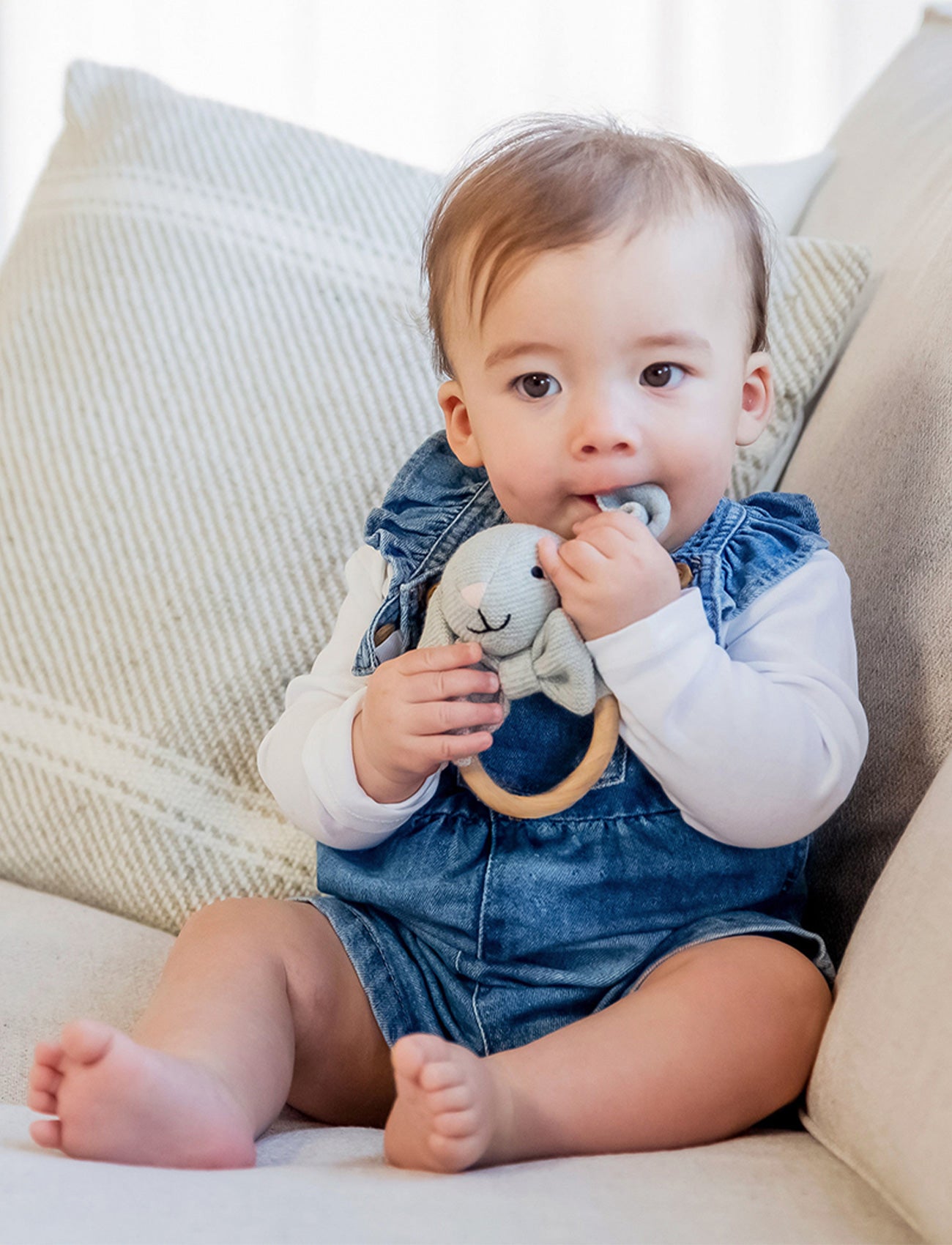 Teddy Baby, Skallra, Kanin, stickad