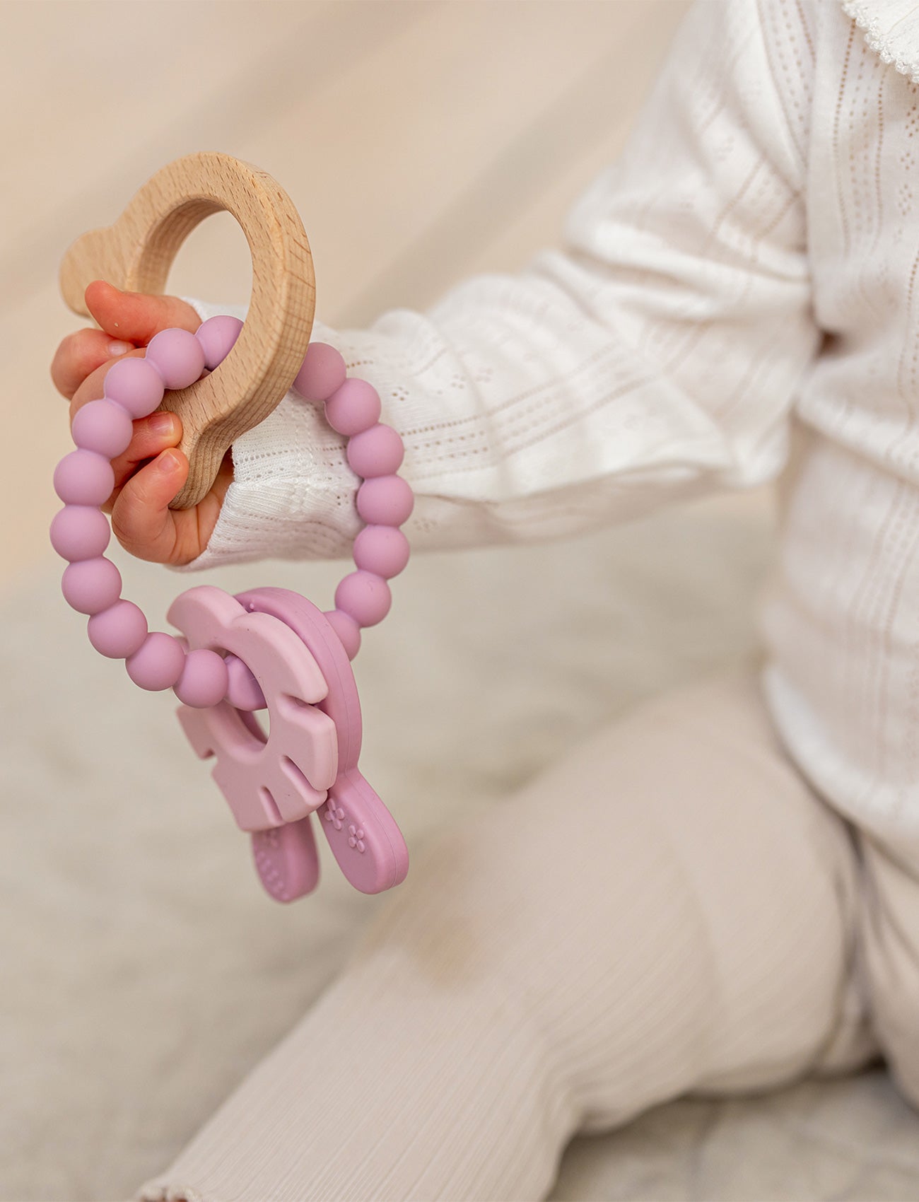 Teething Ring in Silicone & Wood
