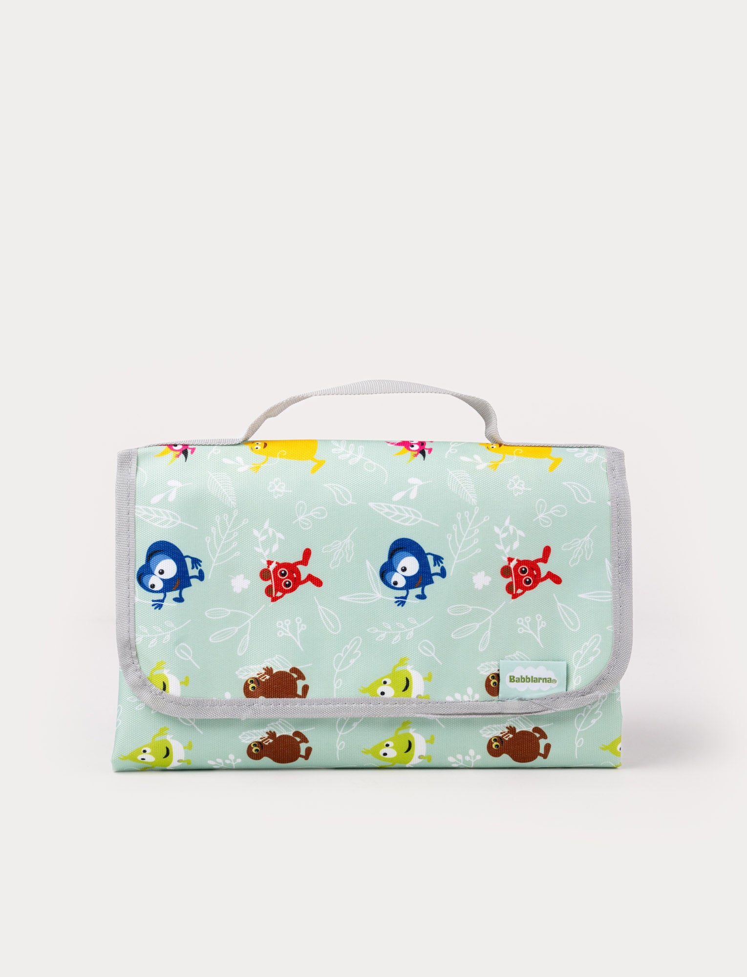  Image of Colorful Babblarna picnic blanket made from durable, water-resistant material, featuring a playful design with the babblarna characters 