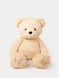 Large 100 cm beige plush teddy bear with a soft, fluffy texture and a friendly expression.
