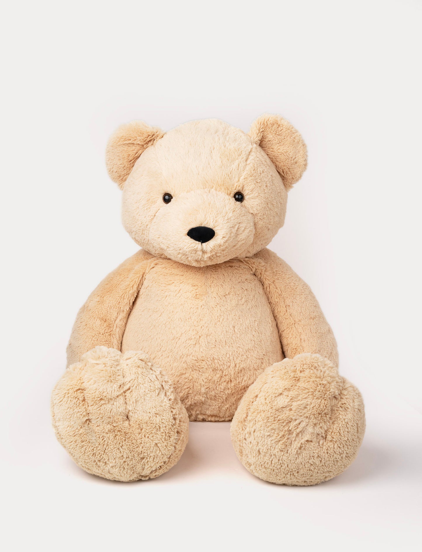 Large 150 cm beige plush teddy bear with a soft, fluffy texture and a friendly expression.