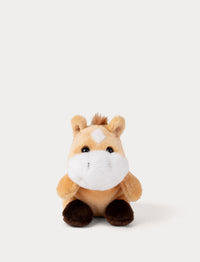 Small Plush horse toy on a white background
