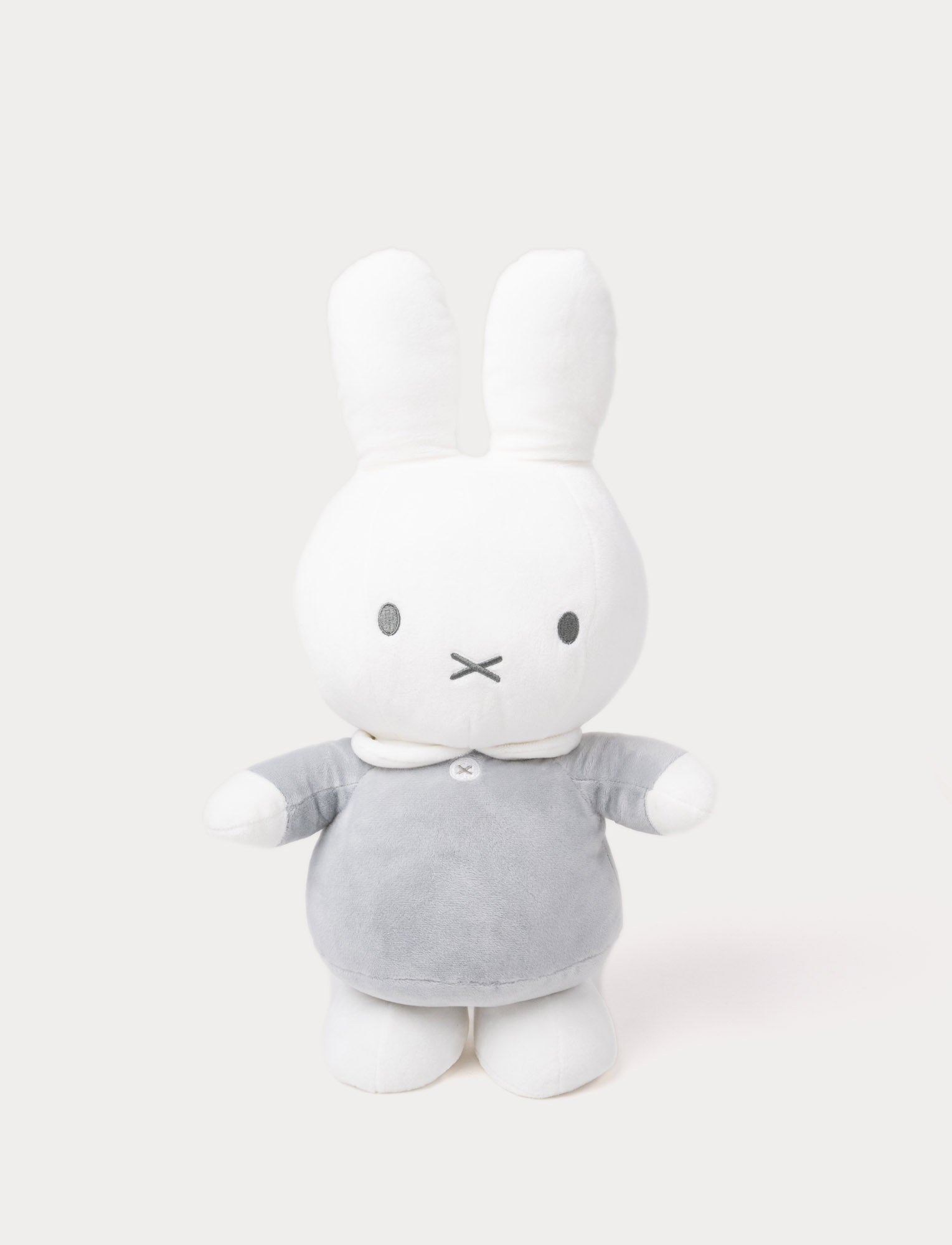  Image of Soft grey Miffy plush with embroidered details and a charming expression.