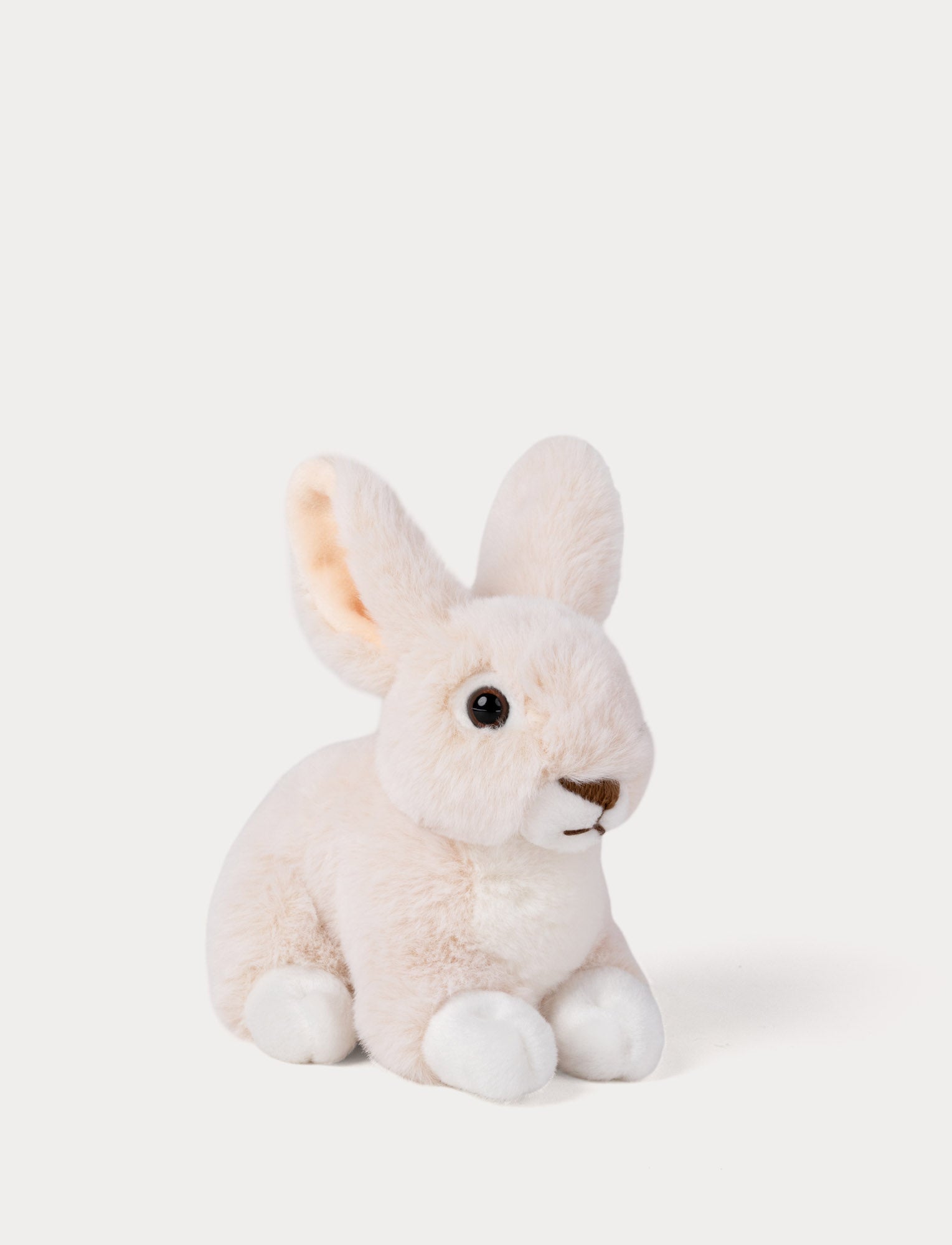  Image of Beige Plush rabbit toy on a white background