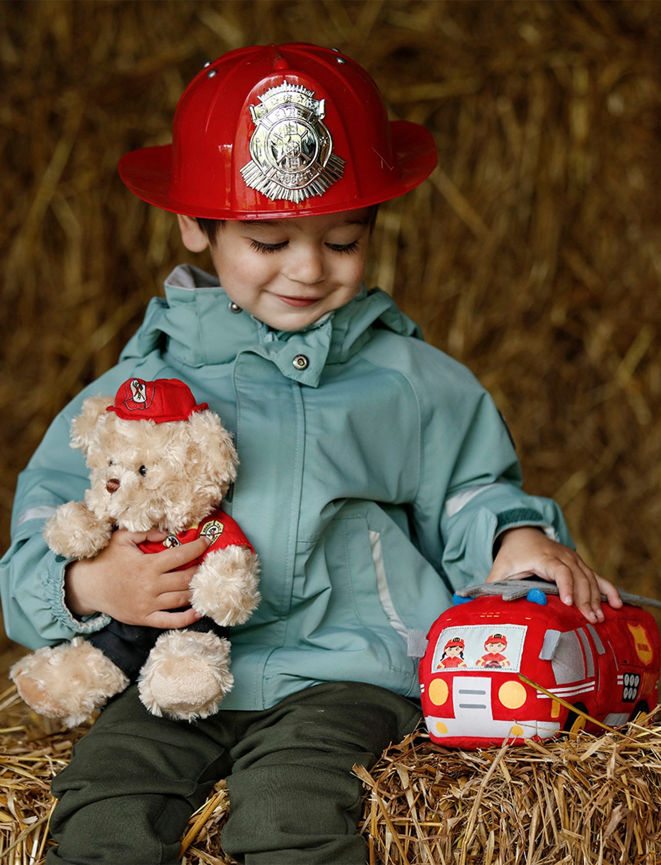 Firefighter set, Teddy Bear & Fire Truck