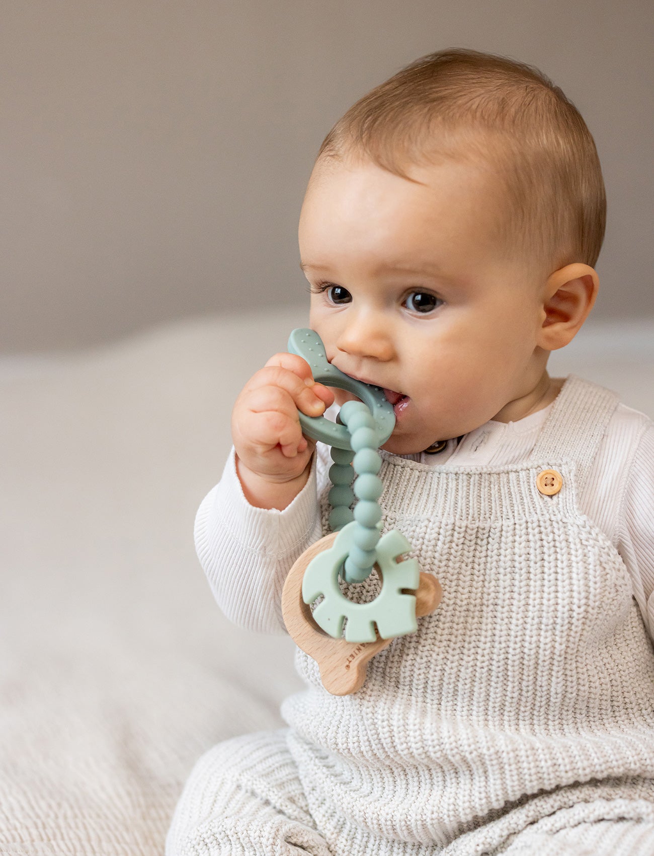 Teething Ring in Silicone & Wood