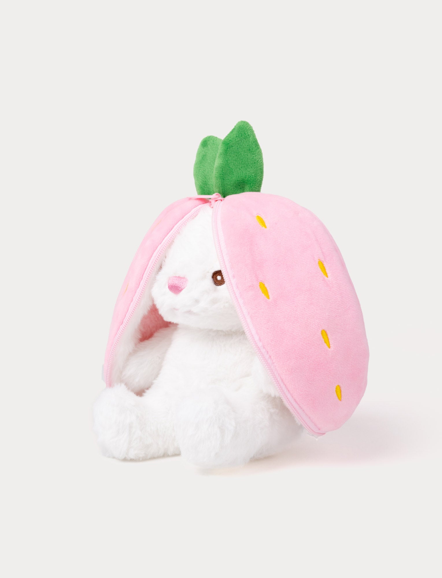Bunny in Strawberry – Plush Toy with Zipper & Surprise