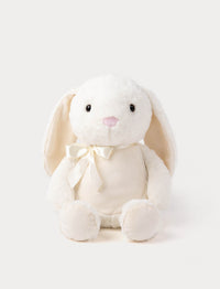 White plush bunny with a satin bow 