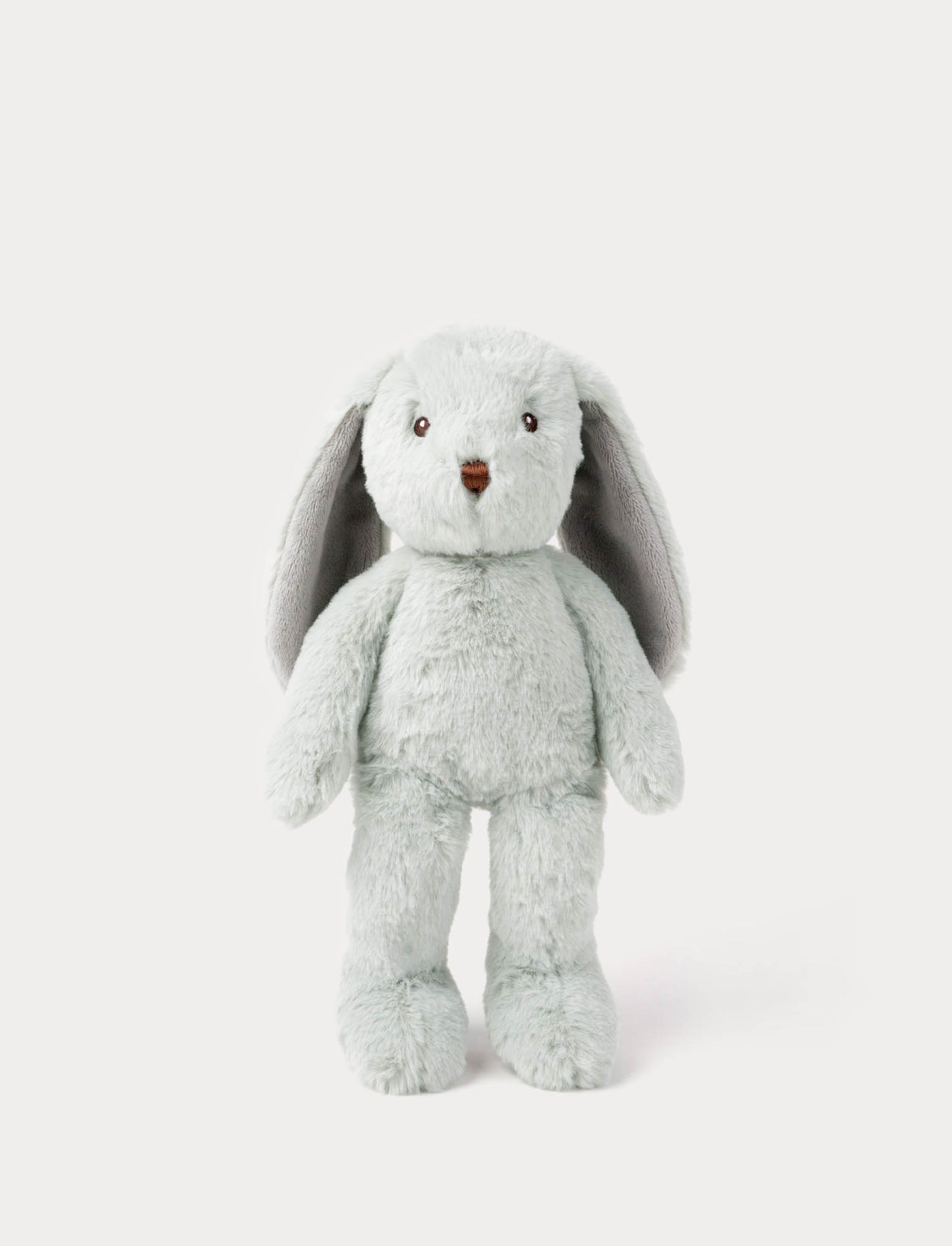 plush bunny toy with grey ears and light green body