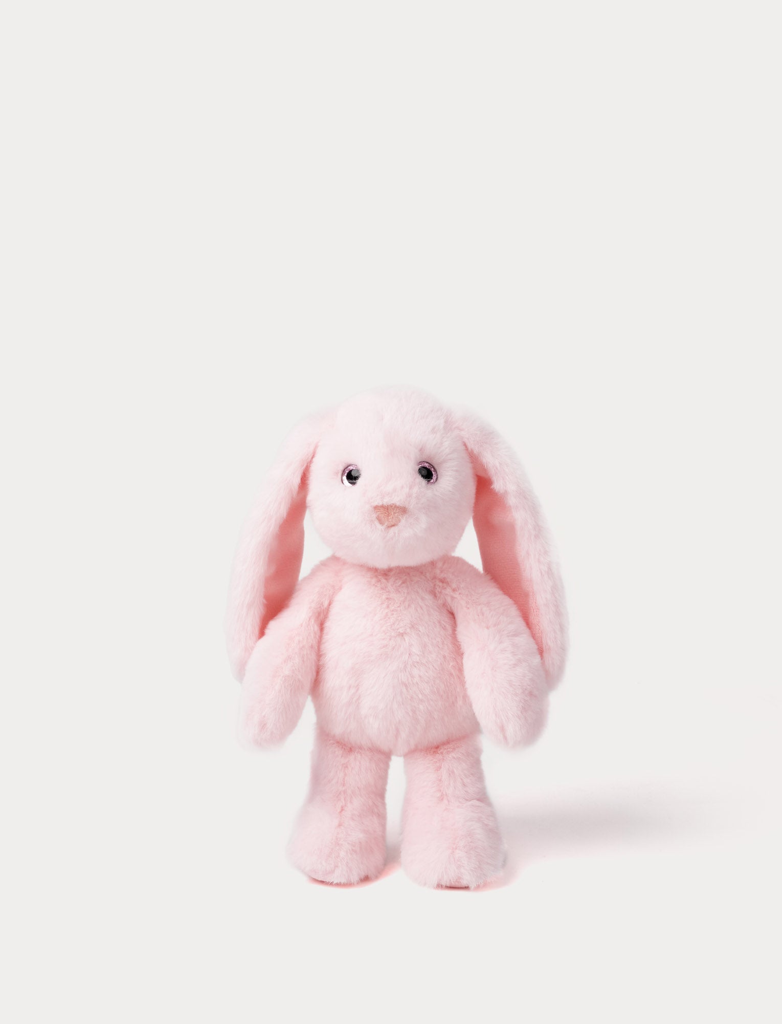 Image of Pink plush bunny toy on a white background