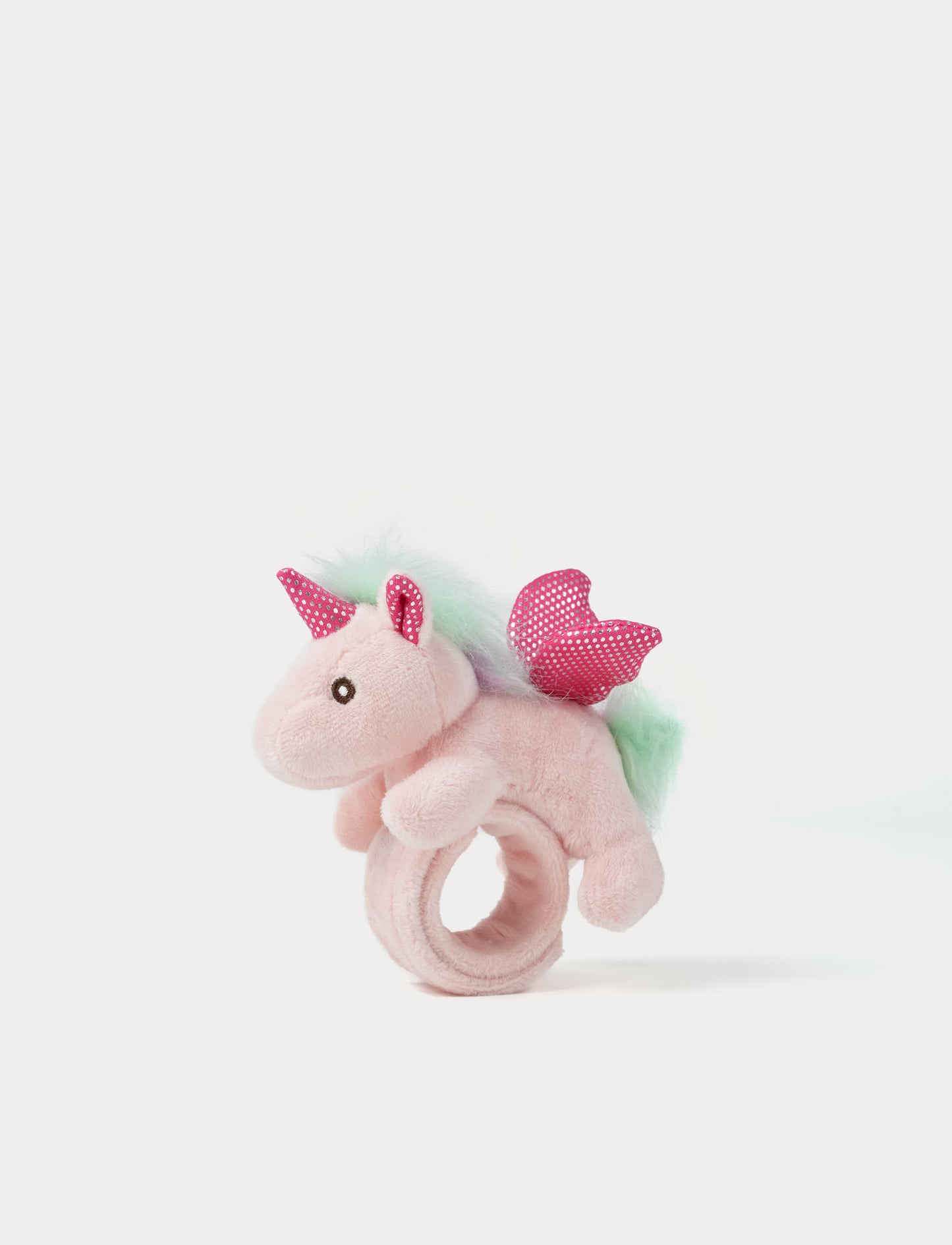 Pink unicorn snap wristband on a white background