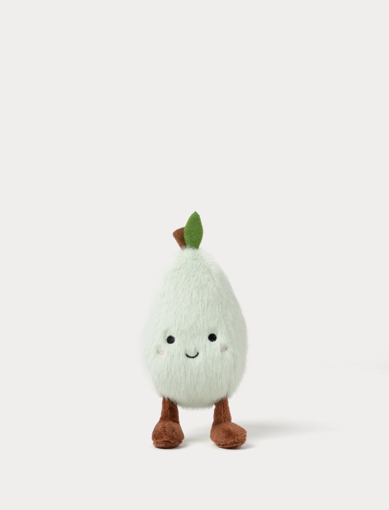  Image of Plush toy shaped like a pear with a smiling face and cute legs